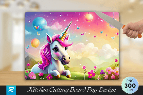 Download Cute Unicorn Cutting Board Sublimation - Premium Resources