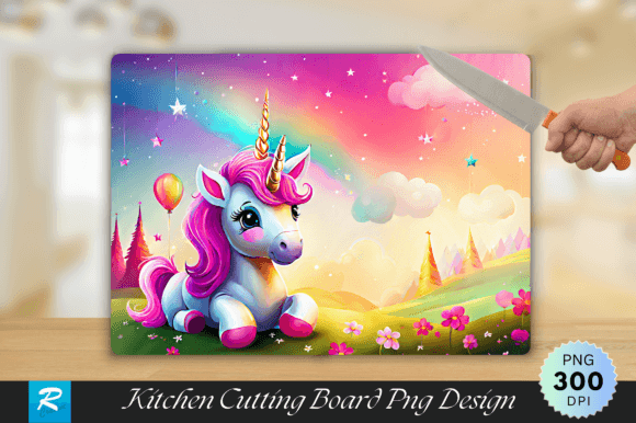 Download Cute Unicorn Cutting Board Sublimation - Premium Resources